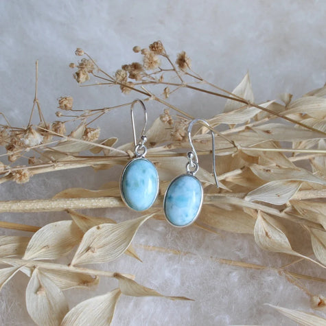 Silber Ohrringe mit Atlantis Larimar