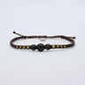Makramee Armband mit Lavastein und Silber kugeln