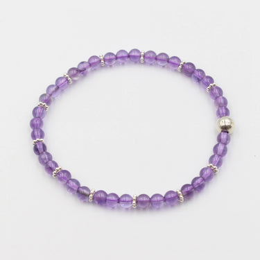 Edelstein Armband Amethyst 4mm elastisch