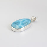 AAA Larimar Schmuck Unikat – handgemachter Edelstein Anhänger aus 925 Silber für spirituelle Balance