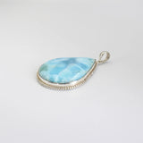 Larimar Anhänger gross aus Silber 925