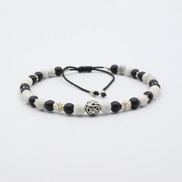 Armband mit Onyx und Sterlingsilber verstellbar