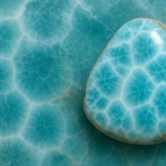 Larimar poliert und roh Stein Muster