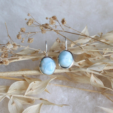 Silber Larimar Ohrringe Mevas