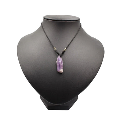 Amethyst Makramee Kette mit gewachster Faden