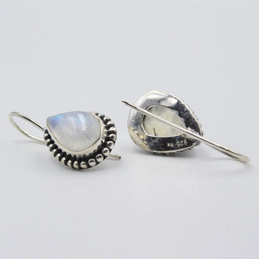 Silber Ohrstecker Regenbogen Mondstein weiss