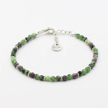 Armband Rubin Zoisit Kugel facettiert