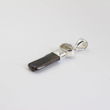 Herkimer Diamant & Turmalin Anhänger Silber 925