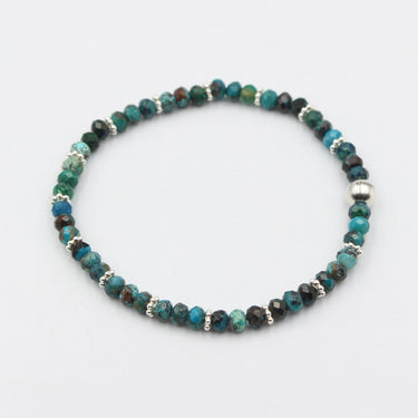 Chrysokoll Armband 4mm mit Silber teilen für Frauen