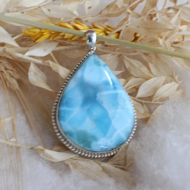 Larimar Anhänger gross aus Silber 925