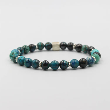 Armband aus Silber und Chyrsokoll heilstein elastisch