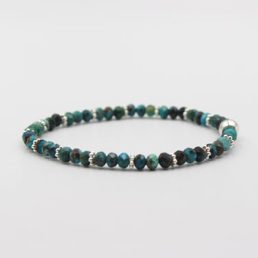 Armband aus Stein Chrysokoll und Sterlingsilber