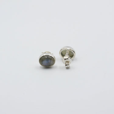 Labradorit Edelstein und Sterlingsilber Ohrringe
