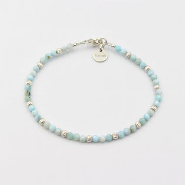 Dominikanisches Larimar Armband 3mm mit Silber kugeln