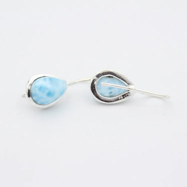 Larimar Edelstein und Sterlingsilber Ohrringe