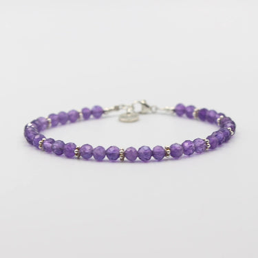Facettierten Amethyst 4mm Armband Mevas