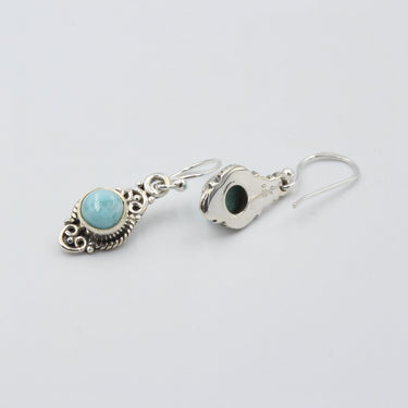 Silber und Larimar Edelstein Ohrringe
