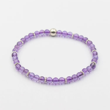 Lila Amethyst Edelsteine Armband elastisch